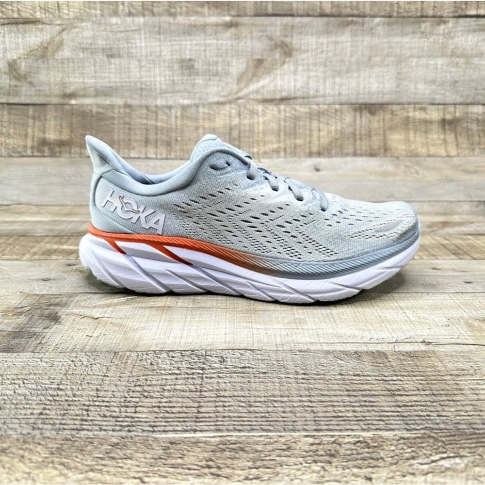 Hoka One One Clifton 8 Womens Sz 9B US Blue Fog Athletic Running Shoes Sneakers